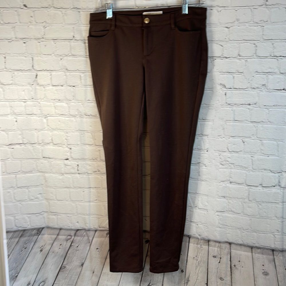 Michael Kors Brown‎ Polyester Stretch Pants, size 4P,